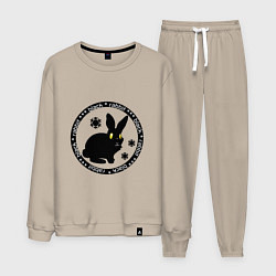 Костюм хлопковый мужской BlackRabbit, цвет: миндальный