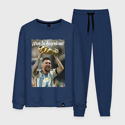 Костюм хлопковый мужской Lionel Messi - world champion - Argentina, цвет: тёмно-синий