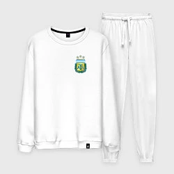 Костюм хлопковый мужской Герб федерации футбола Аргентины, цвет: белый