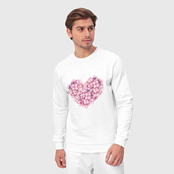 Костюм хлопковый мужской Сердце из гортензии, цвет: белый — фото 2