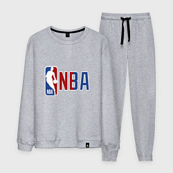 Костюм хлопковый мужской NBA - big logo, цвет: меланж