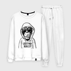 Костюм хлопковый мужской Monkey hipster, цвет: белый