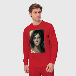 Костюм хлопковый мужской Волнение, масло, цвет: красный — фото 2