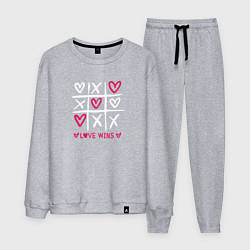 Костюм хлопковый мужской Love wins love, цвет: меланж