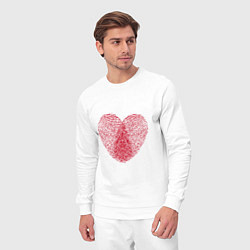 Костюм хлопковый мужской Сердце в виде отпечатков, цвет: белый — фото 2