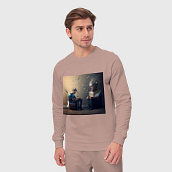 Костюм хлопковый мужской Зазеркалье, цвет: пыльно-розовый — фото 2