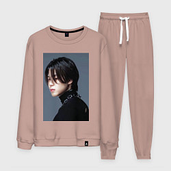 Костюм хлопковый мужской Dark side Jimin, цвет: пыльно-розовый