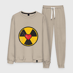 Костюм хлопковый мужской Радиация любви, цвет: миндальный
