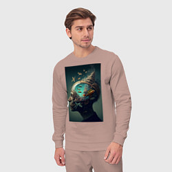 Костюм хлопковый мужской Мысли о море, цвет: пыльно-розовый — фото 2