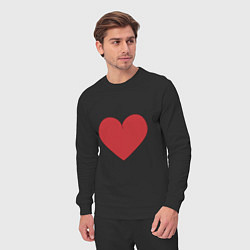 Костюм хлопковый мужской Сердце в стиле минимализм, цвет: черный — фото 2