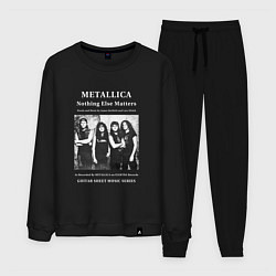 Костюм хлопковый мужской Metallica рок группа, цвет: черный