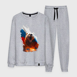 Костюм хлопковый мужской Злой русский медведь, цвет: меланж