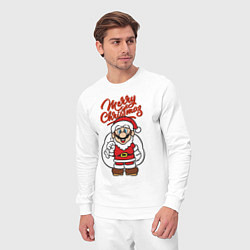 Костюм хлопковый мужской Christmas Mario, цвет: белый — фото 2