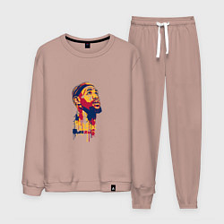 Костюм хлопковый мужской Lebron look up, цвет: пыльно-розовый