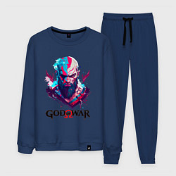 Костюм хлопковый мужской God of War, Kratos, цвет: тёмно-синий