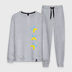 Костюм хлопковый мужской TXT vertical logo, цвет: меланж