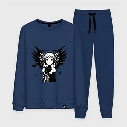 Костюм хлопковый мужской Cute anime cupid angel girl wearing headphones, цвет: тёмно-синий