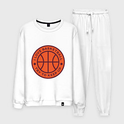 Костюм хлопковый мужской Love basketball, цвет: белый