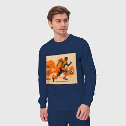 Костюм хлопковый мужской Рывок футболиста, цвет: тёмно-синий — фото 2