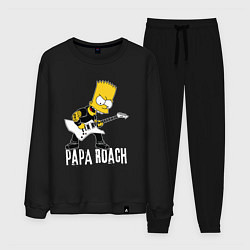 Костюм хлопковый мужской Papa Roach Барт Симпсон рокер, цвет: черный