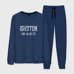 Костюм хлопковый мужской Led Zeppelin символы, цвет: тёмно-синий