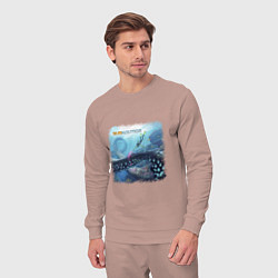 Костюм хлопковый мужской Subnautica - подводный мир, цвет: пыльно-розовый — фото 2