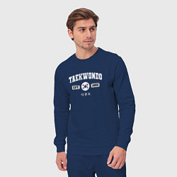 Костюм хлопковый мужской Тхэквондо varsity style, цвет: тёмно-синий — фото 2