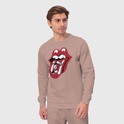 Костюм хлопковый мужской Rolling stones pills, цвет: пыльно-розовый — фото 2