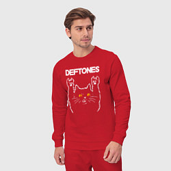 Костюм хлопковый мужской Deftones rock cat, цвет: красный — фото 2