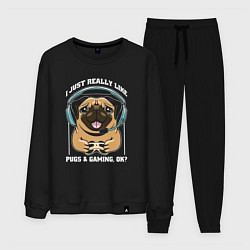 Мужской костюм I just really like pugs gaming ok