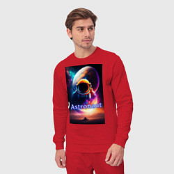 Костюм хлопковый мужской Астронавт и марсоход, цвет: красный — фото 2