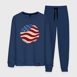 Костюм хлопковый мужской Flag USA, цвет: тёмно-синий