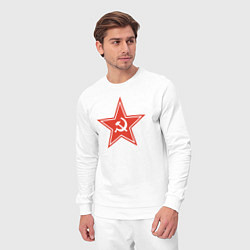 Костюм хлопковый мужской USSR star, цвет: белый — фото 2