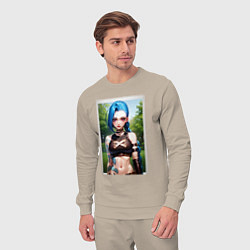 Костюм хлопковый мужской Arcane League Of Legends JINX model, цвет: миндальный — фото 2