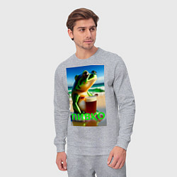 Костюм хлопковый мужской Лягушка с пивом, цвет: меланж — фото 2