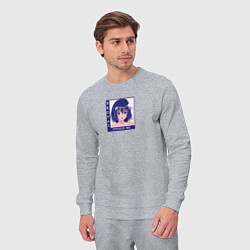Костюм хлопковый мужской Аниме девушка вайфу, senpai notice me, цвет: меланж — фото 2