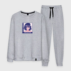 Костюм хлопковый мужской Аниме девушка вайфу, senpai notice me, цвет: меланж