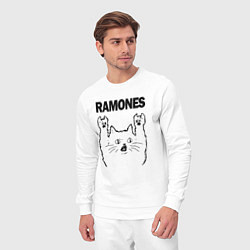 Костюм хлопковый мужской Ramones - rock cat, цвет: белый — фото 2