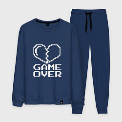 Костюм хлопковый мужской Пиксельное сердечко Game over, цвет: тёмно-синий