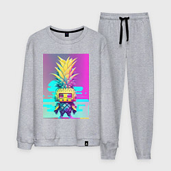 Костюм хлопковый мужской КиберАнанас, цвет: меланж