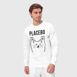 Костюм хлопковый мужской Placebo - rock cat, цвет: белый — фото 2