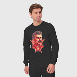 Костюм хлопковый мужской Граффити Сталин, цвет: черный — фото 2