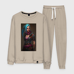 Костюм хлопковый мужской Jinx fantasy Arcane League of Legends, цвет: миндальный