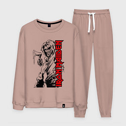Костюм хлопковый мужской Iron maiden fans, цвет: пыльно-розовый