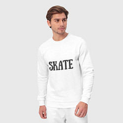 Костюм хлопковый мужской Skate, цвет: белый — фото 2