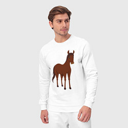 Костюм хлопковый мужской Прекрасная лошадка, цвет: белый — фото 2