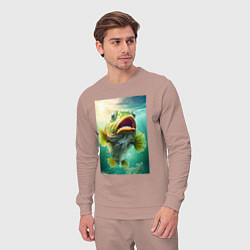 Костюм хлопковый мужской Большой карп, цвет: пыльно-розовый — фото 2