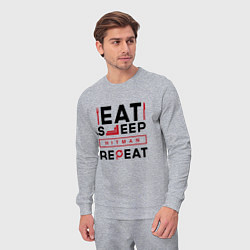 Костюм хлопковый мужской Надпись: eat sleep Hitman repeat, цвет: меланж — фото 2