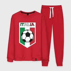 Костюм хлопковый мужской Футбол Италии, цвет: красный