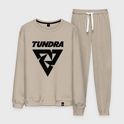 Костюм хлопковый мужской Tundra esports logo, цвет: миндальный